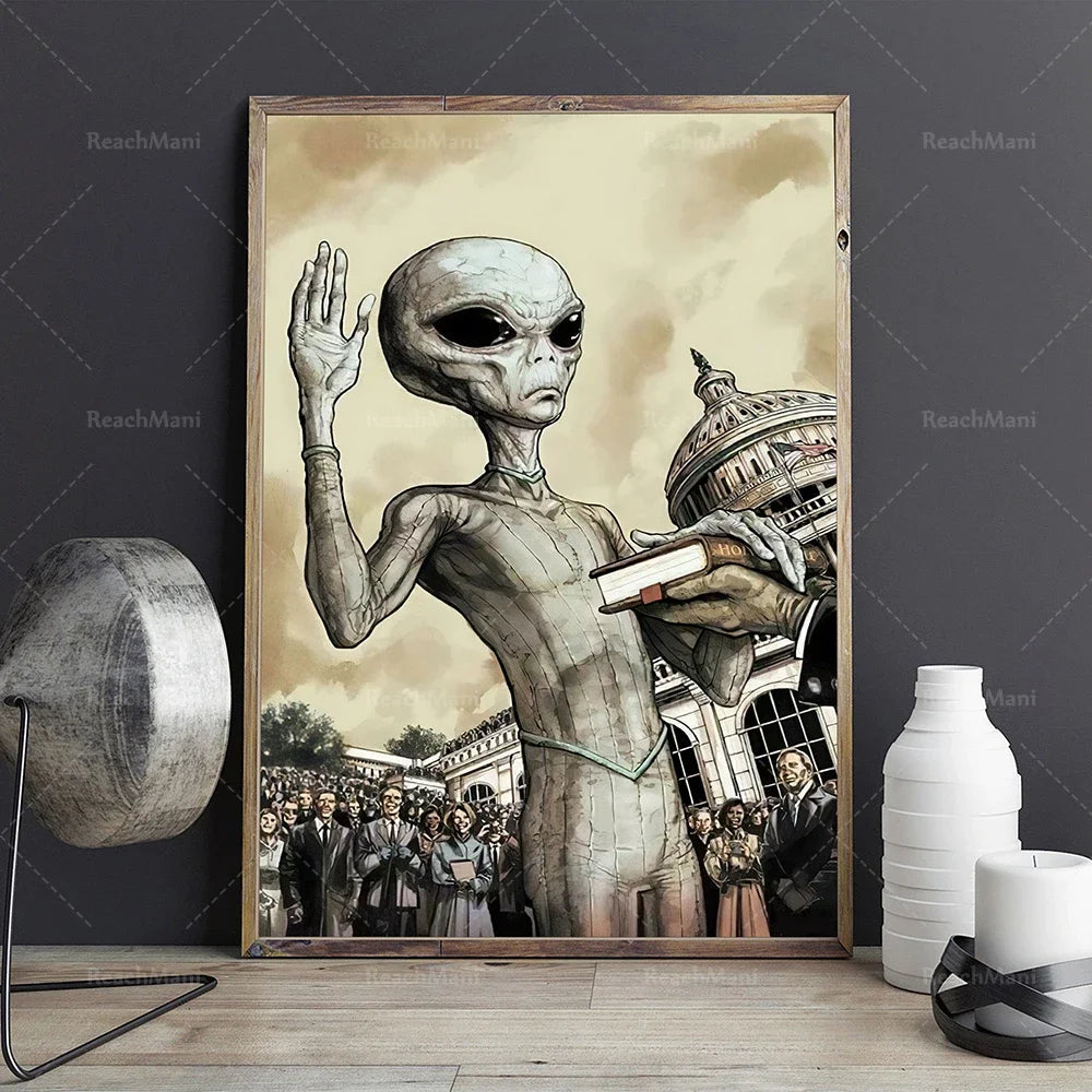 UFO Poster/UFO Alien Poster/Alien Scream Poster