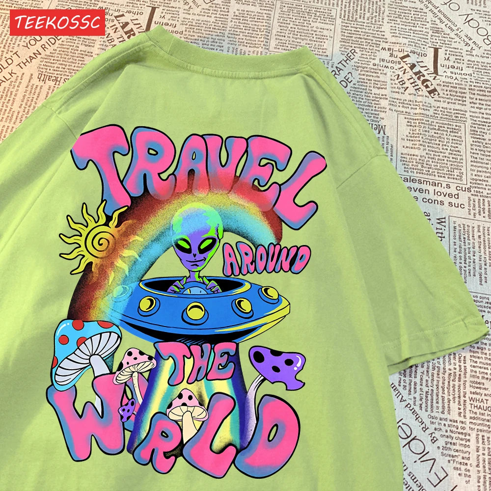 Alien Ufo Travel Around The World Shirt