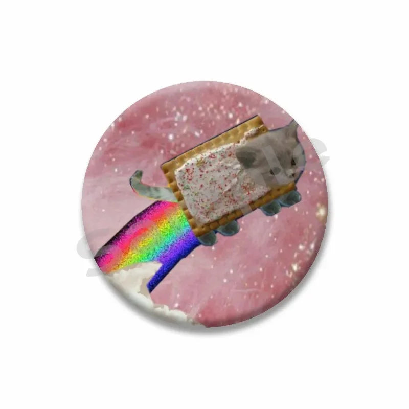 Rainbow Alien Cat Enamel Pin 32-75mm