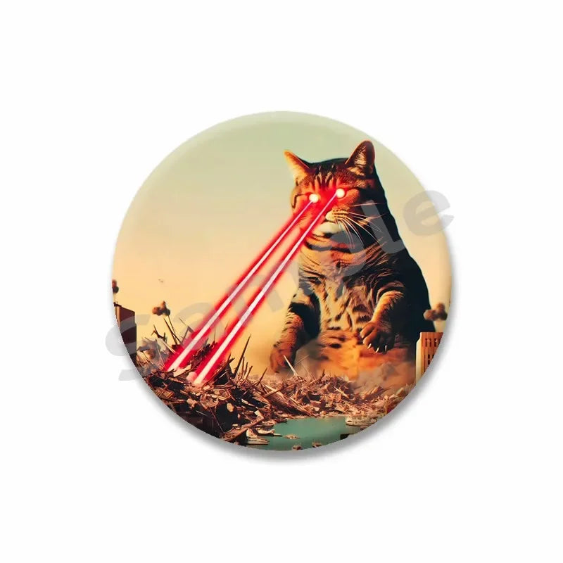 Rainbow Alien Cat Enamel Pin 32-75mm
