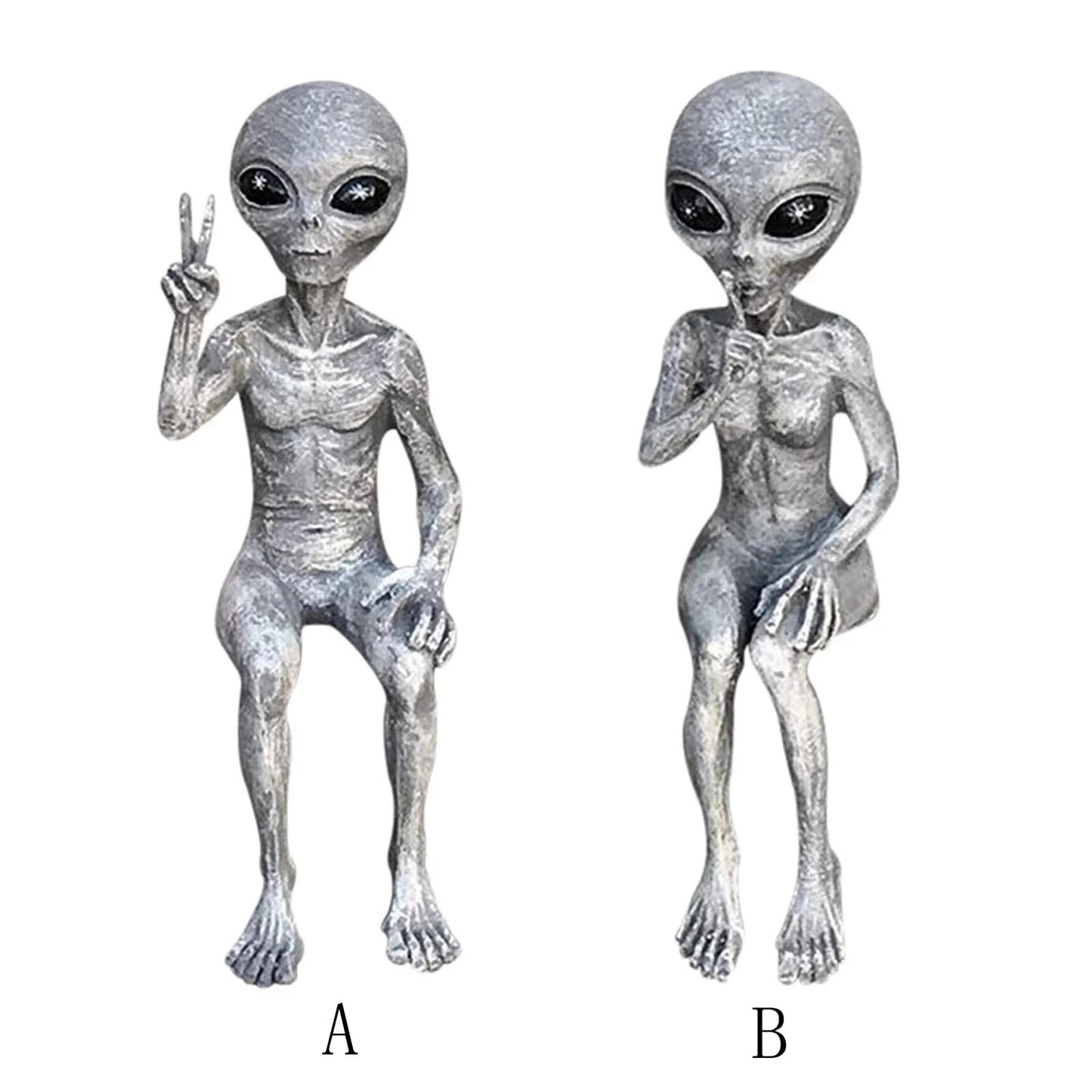 New Outer Space Alien Statue Martians Garden Figurine Set