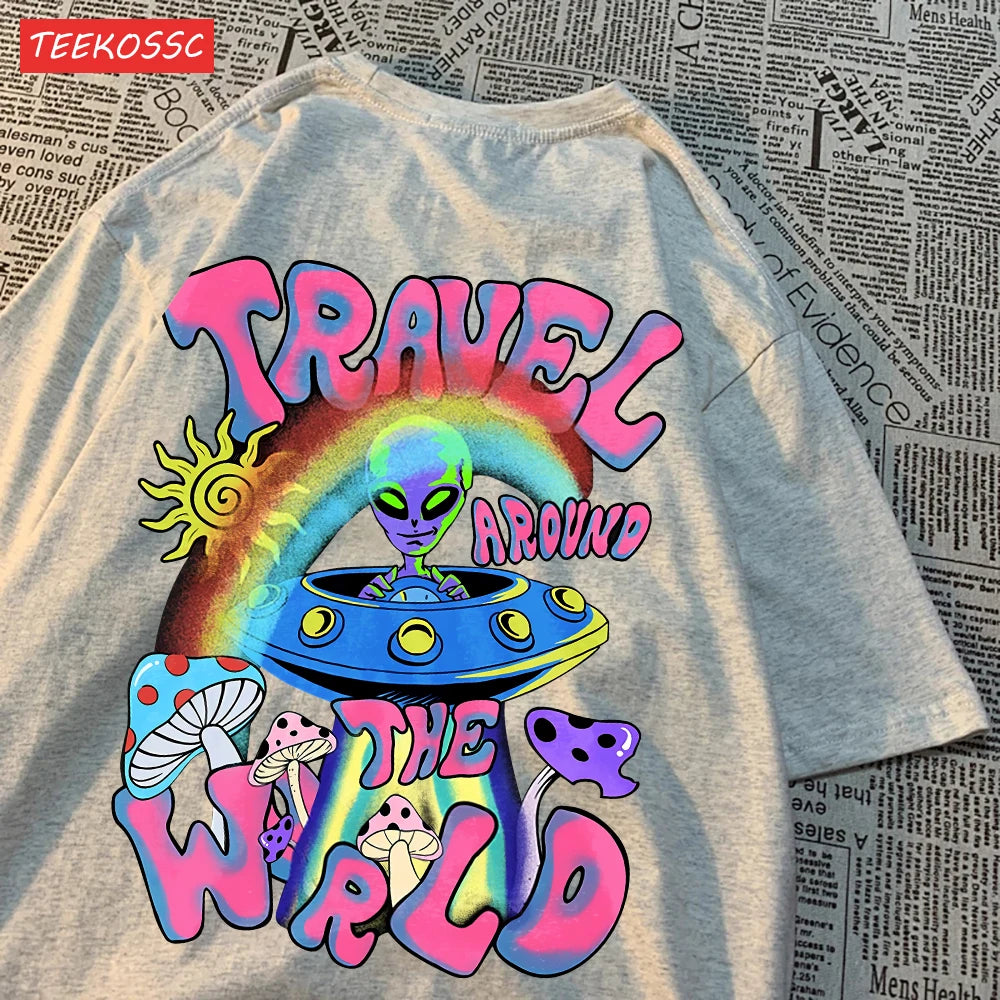 Alien Ufo Travel Around The World Shirt