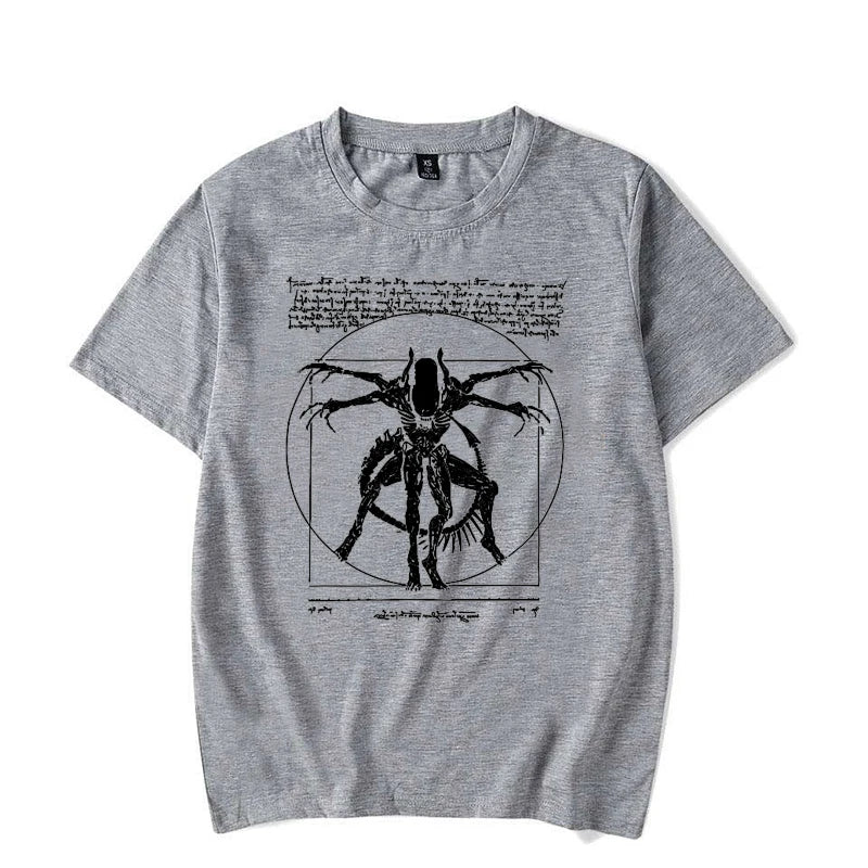 Alien Men's Gamer T-Shirt Da Vinci Print Women Tops Fashion Tshirt