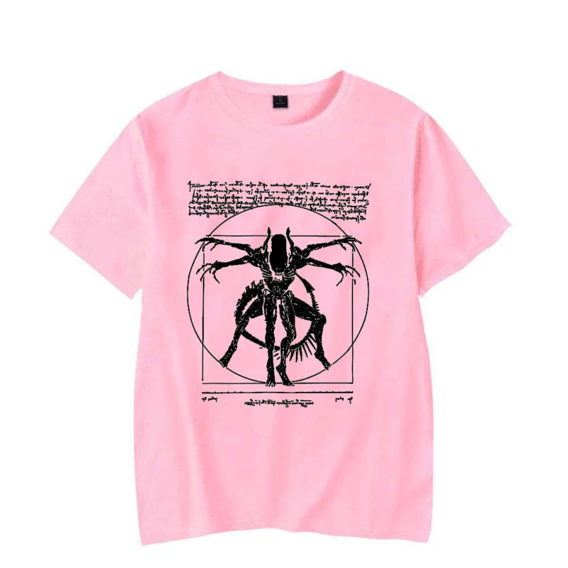 Alien Men's Gamer T-Shirt Da Vinci Print Women Tops Fashion Tshirt