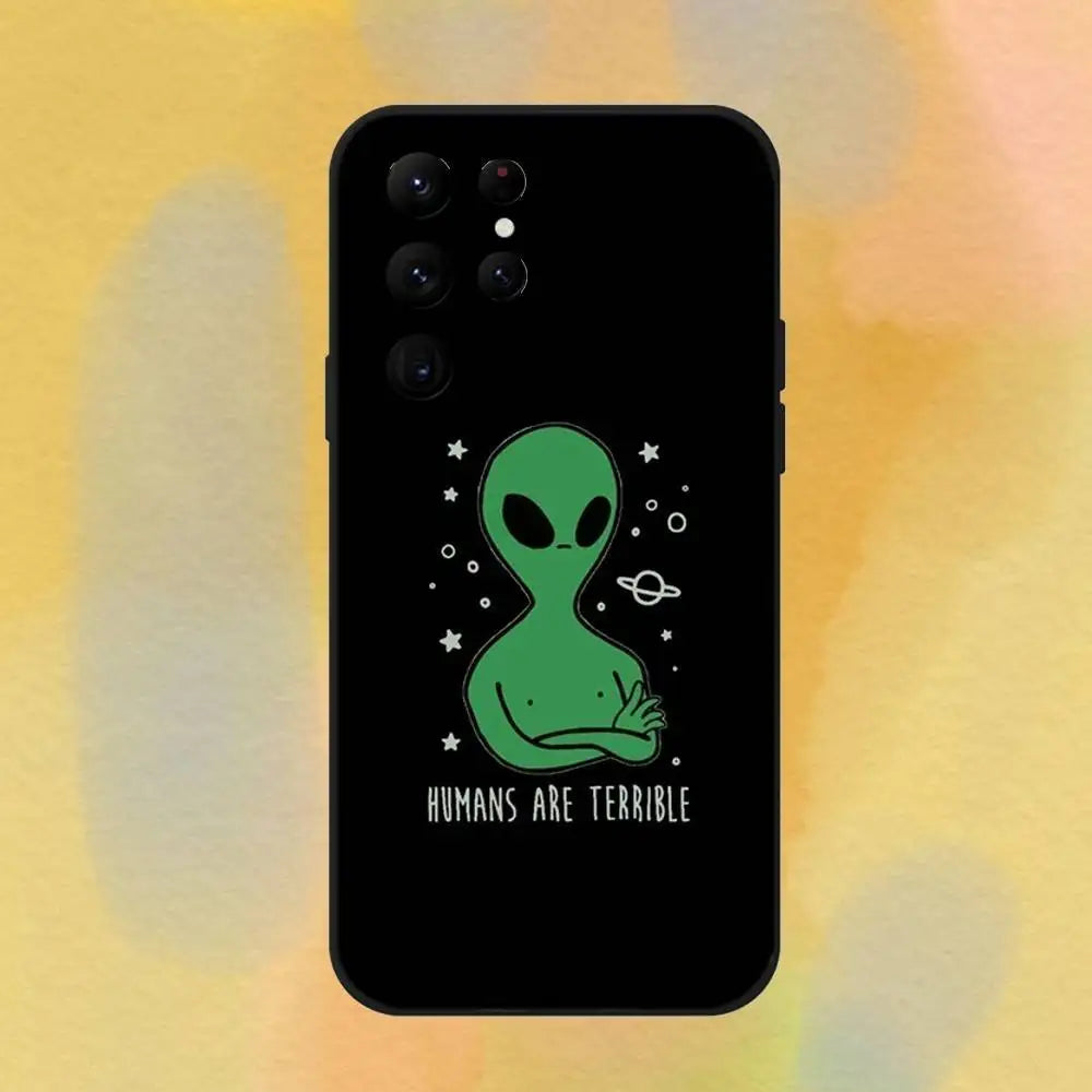 Space Alien UFO Cartoon Phone Case For Samsungs