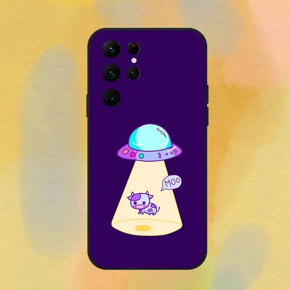 Space Alien UFO Cartoon Phone Case For Samsungs