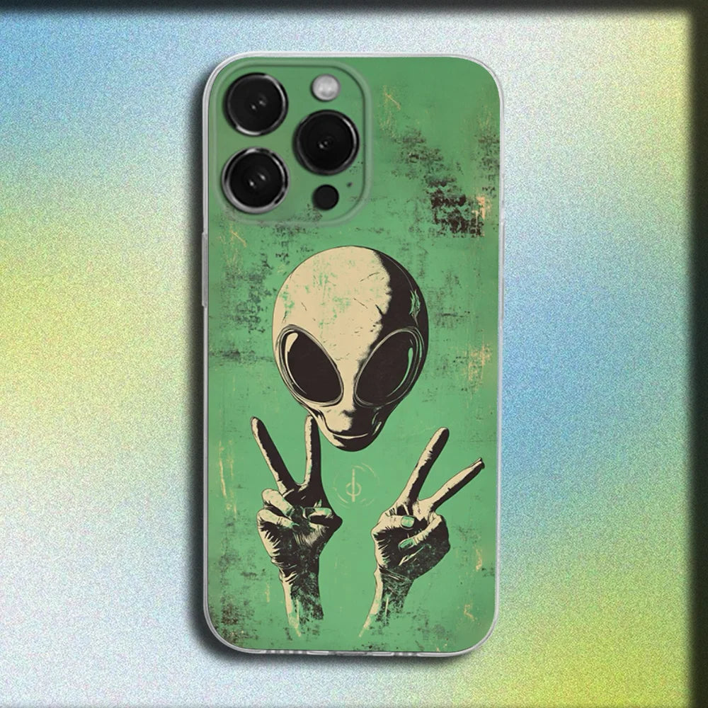 Funny Space UFO Alien Thing Phone Case For iPhones