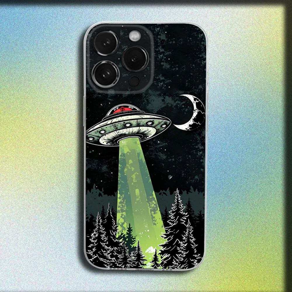 Funny Space UFO Alien Thing Phone Case For iPhones