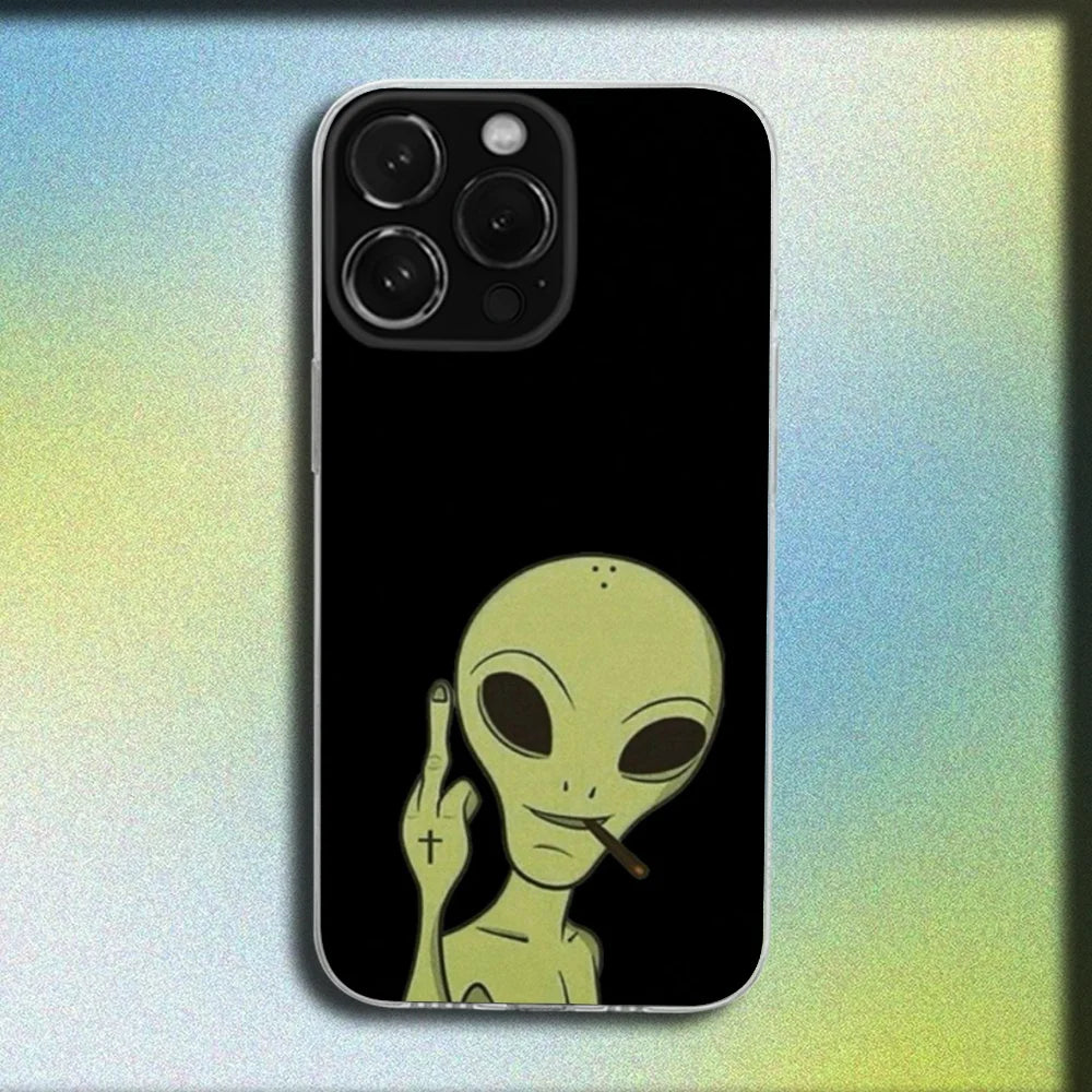 Funny Space UFO Alien Thing Phone Case For iPhones