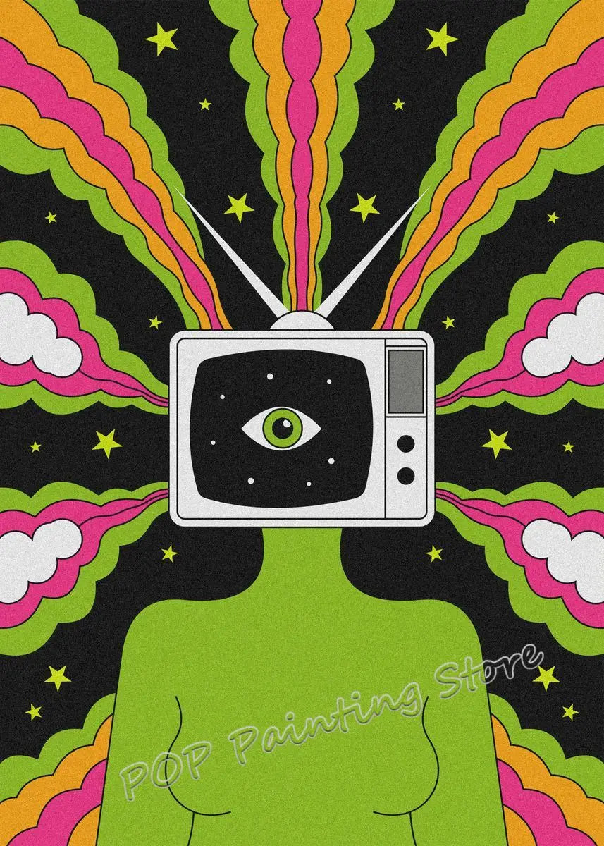 Fantasy Alien Psychedelic Art Funny Poster