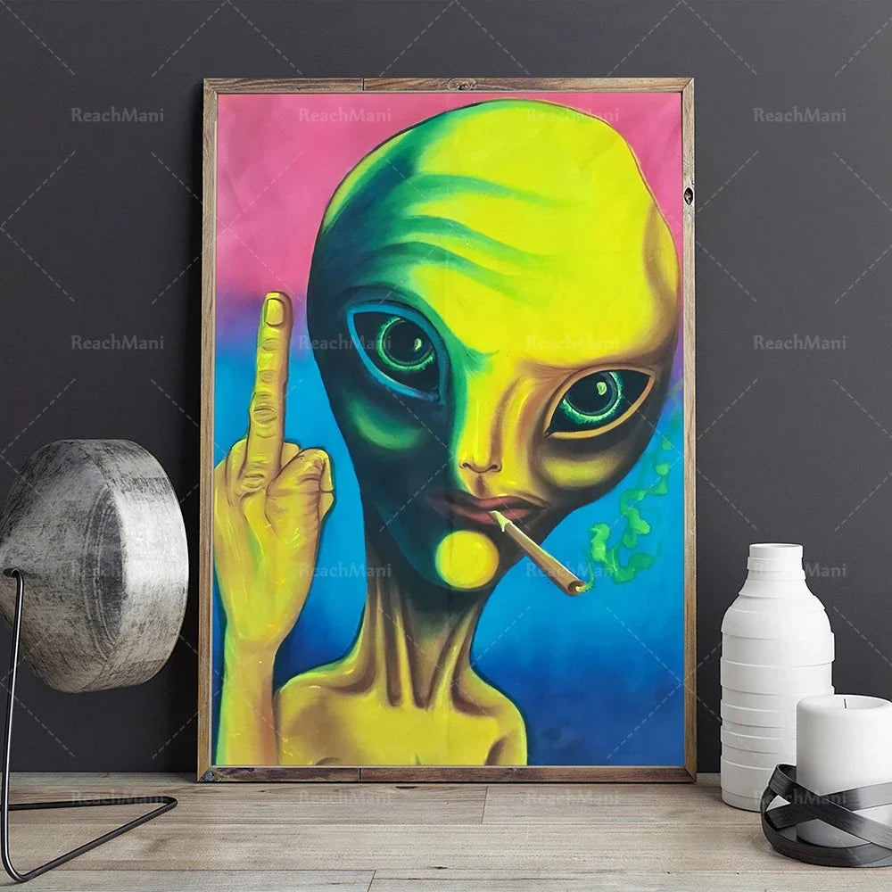 UFO Poster/UFO Alien Poster/Alien Scream Poster