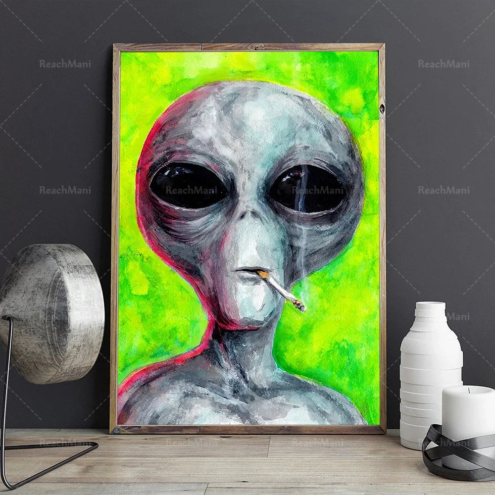 UFO Poster/UFO Alien Poster/Alien Scream Poster