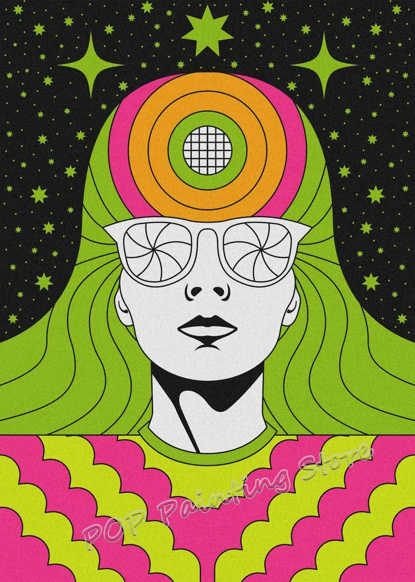 Fantasy Alien Psychedelic Art Funny Poster