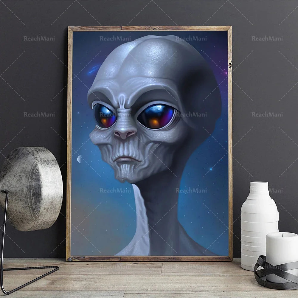 UFO Poster/UFO Alien Poster/Alien Scream Poster