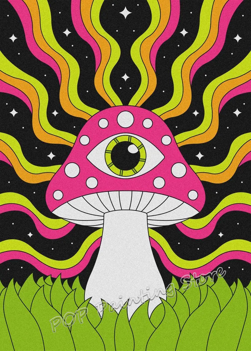 Fantasy Alien Psychedelic Art Funny Poster