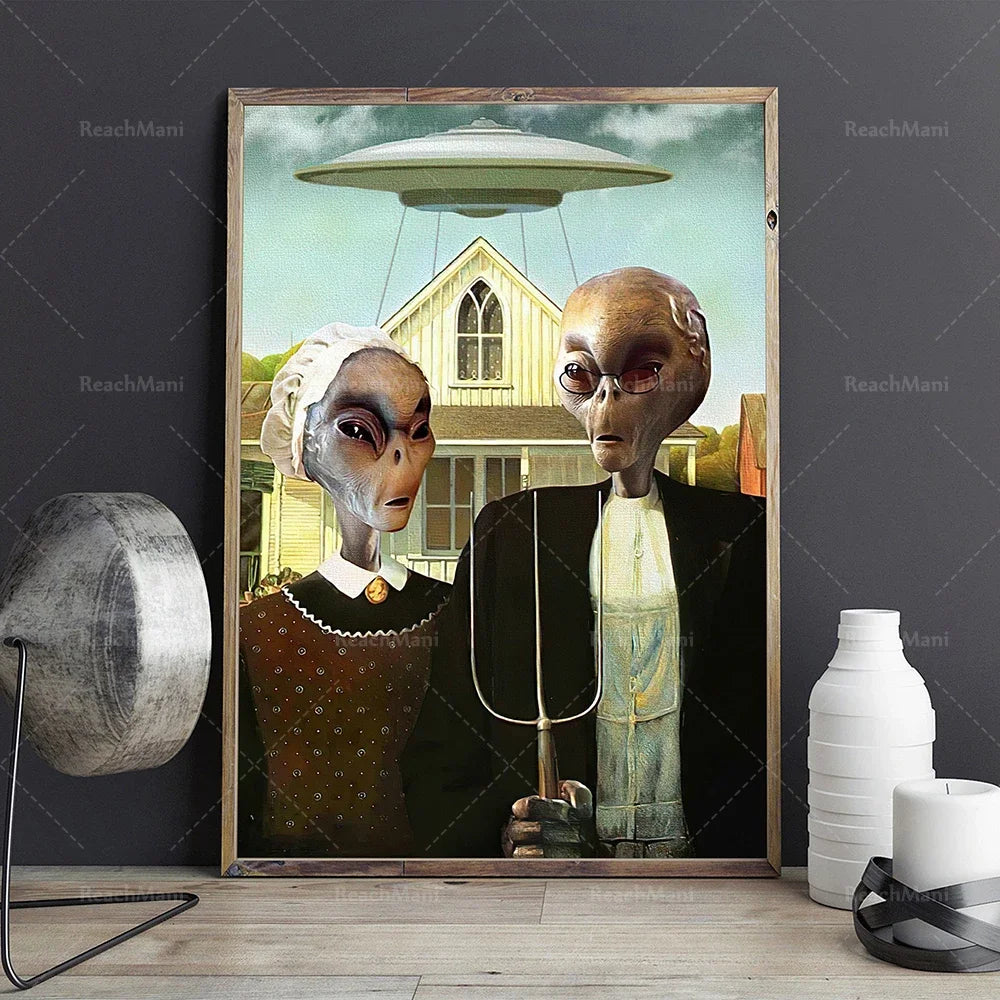 UFO Poster/UFO Alien Poster/Alien Scream Poster