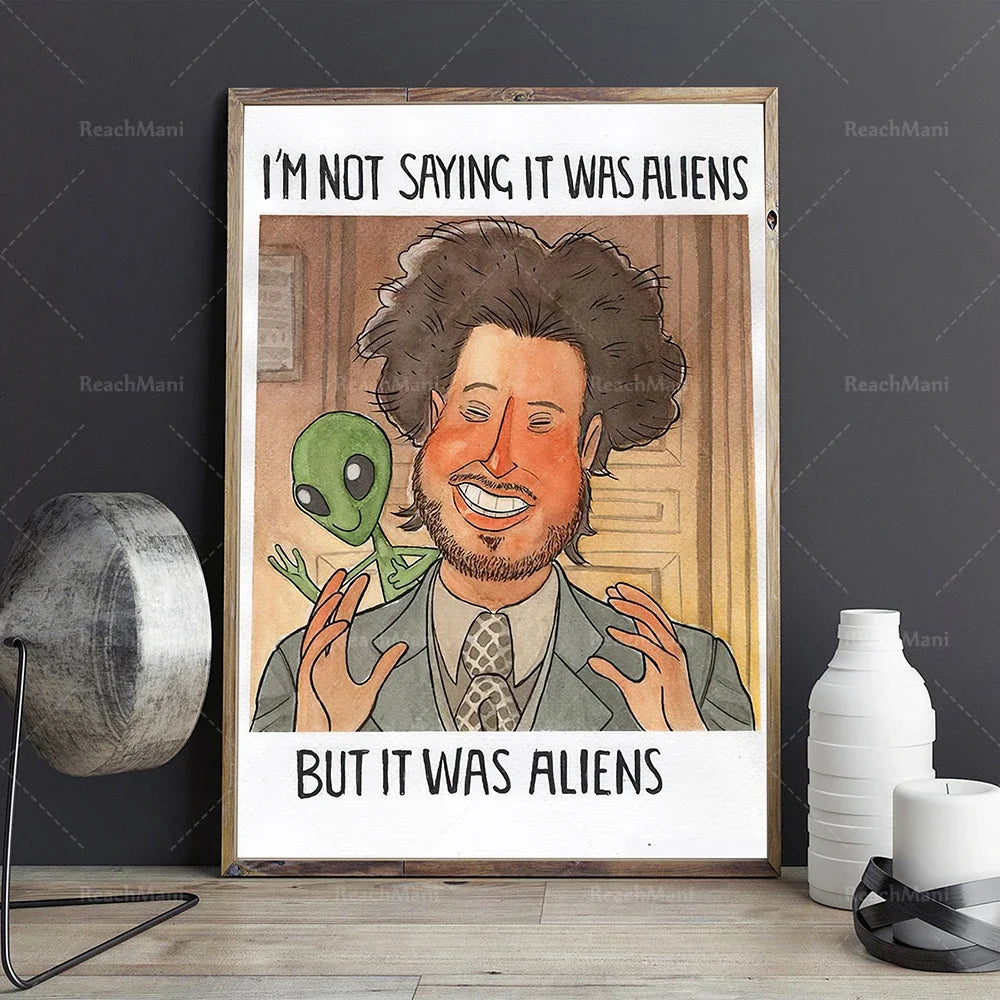 UFO Poster/UFO Alien Poster/Alien Scream Poster