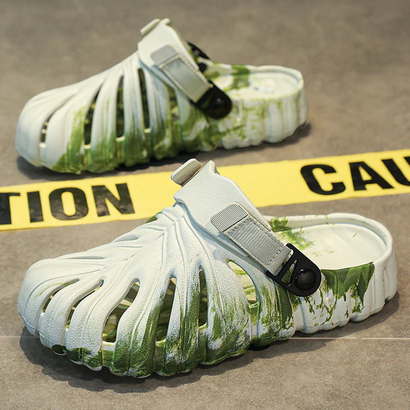 Alien Slides For Men Palm Tree Leaf Slippers