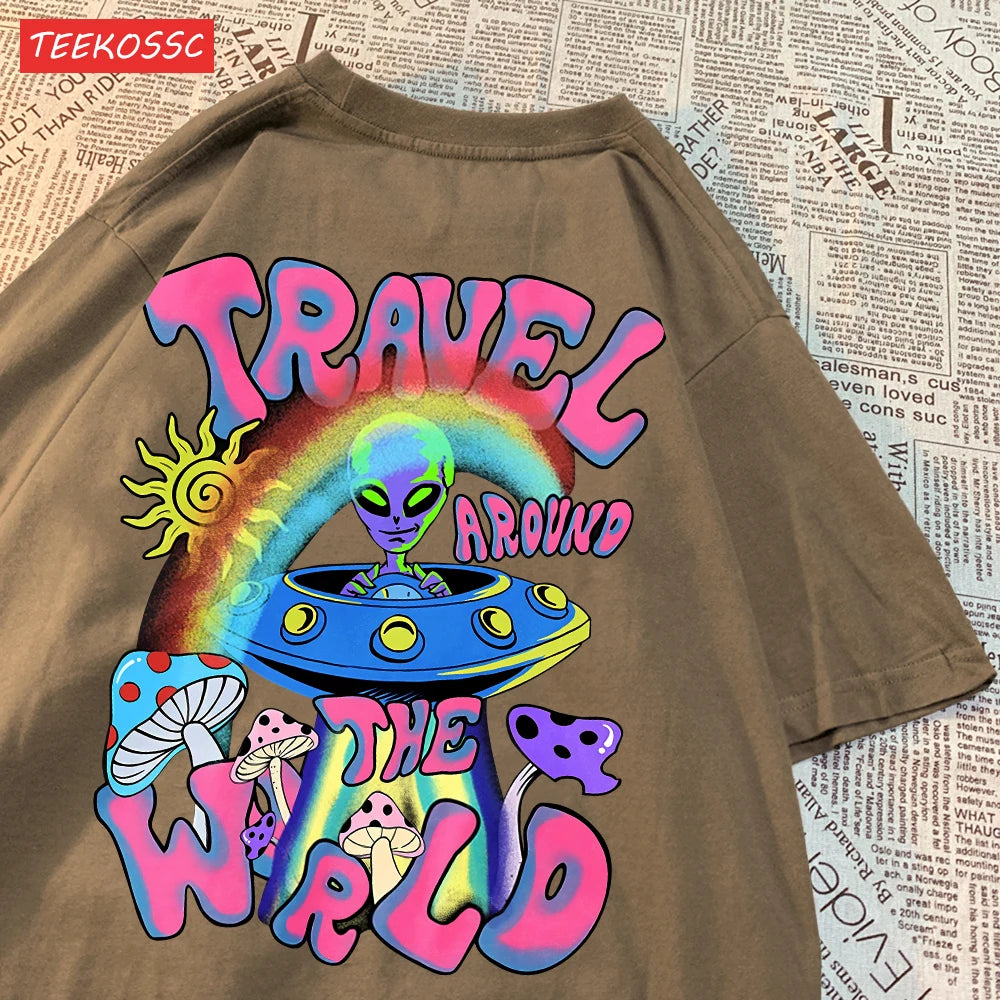 Alien Ufo Travel Around The World Shirt