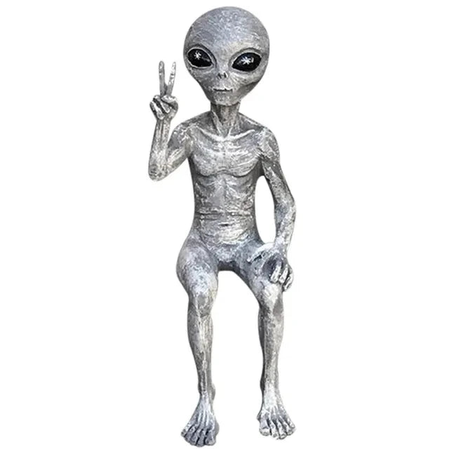 New Outer Space Alien Statue Martians Garden Figurine Set