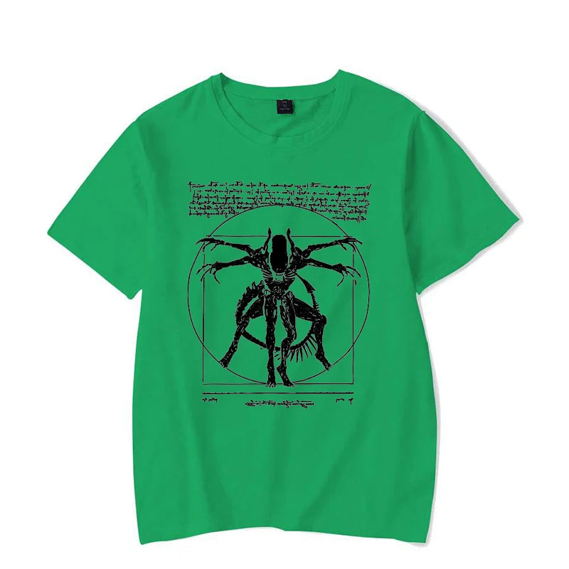 Alien Men's Gamer T-Shirt Da Vinci Print Women Tops Fashion Tshirt