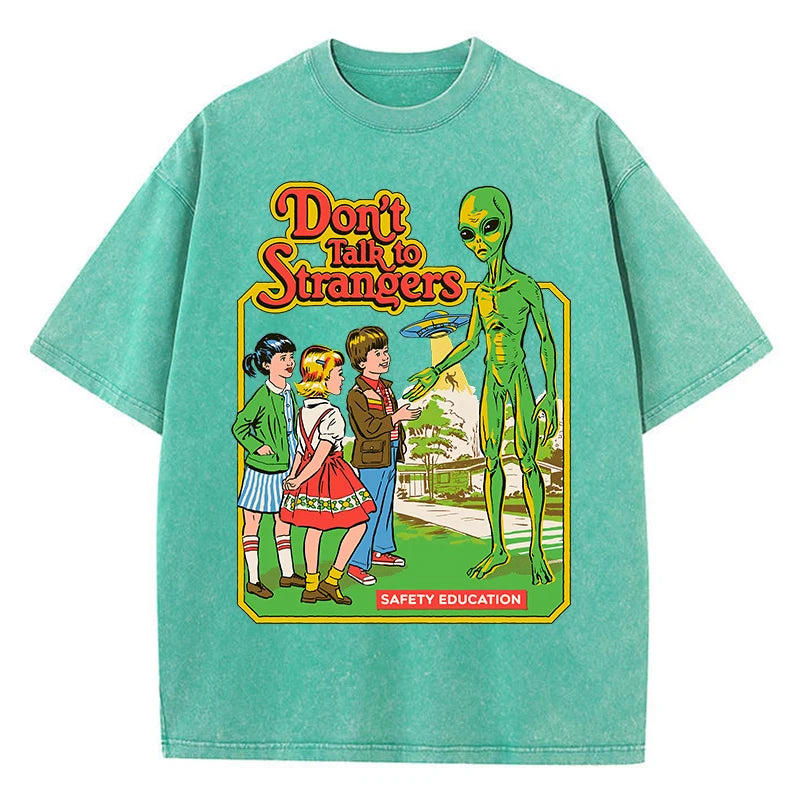Cartoon Alien Classic Communication Print Women T-shirt
