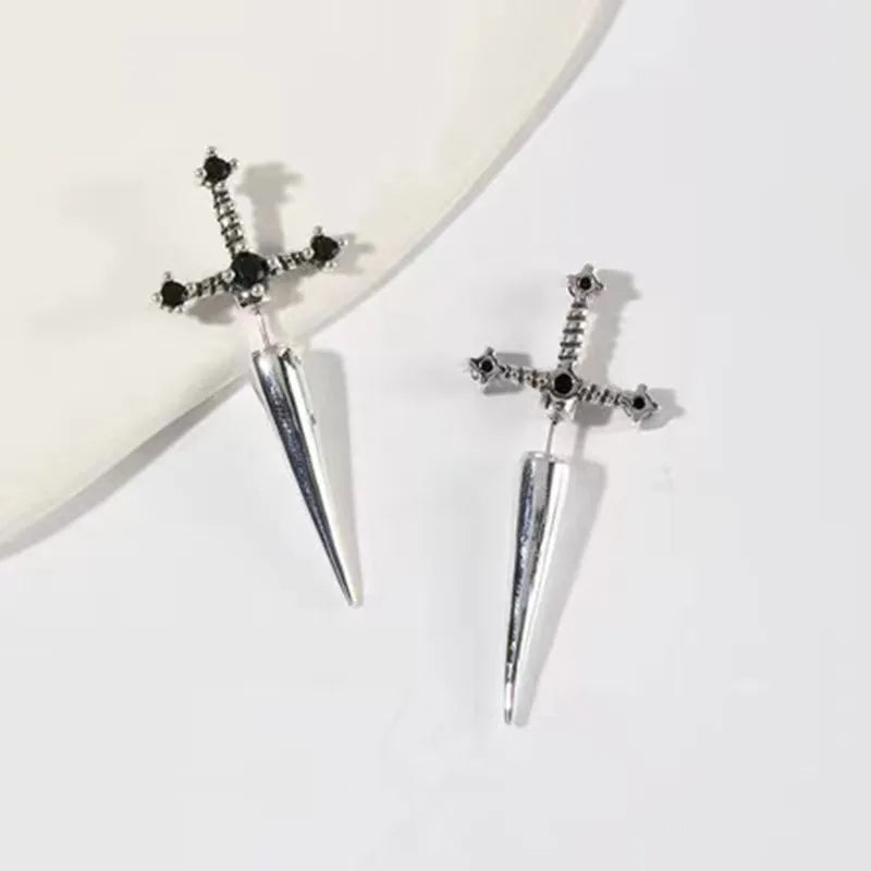 Kiss Jewelry Punk Sword Gothic Kinitial Piercing Earrings for Women Men