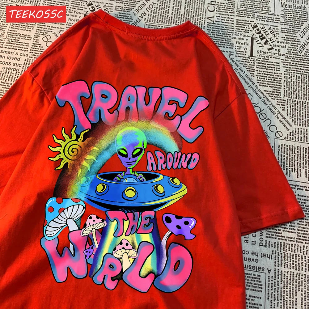 Alien Ufo Travel Around The World Shirt
