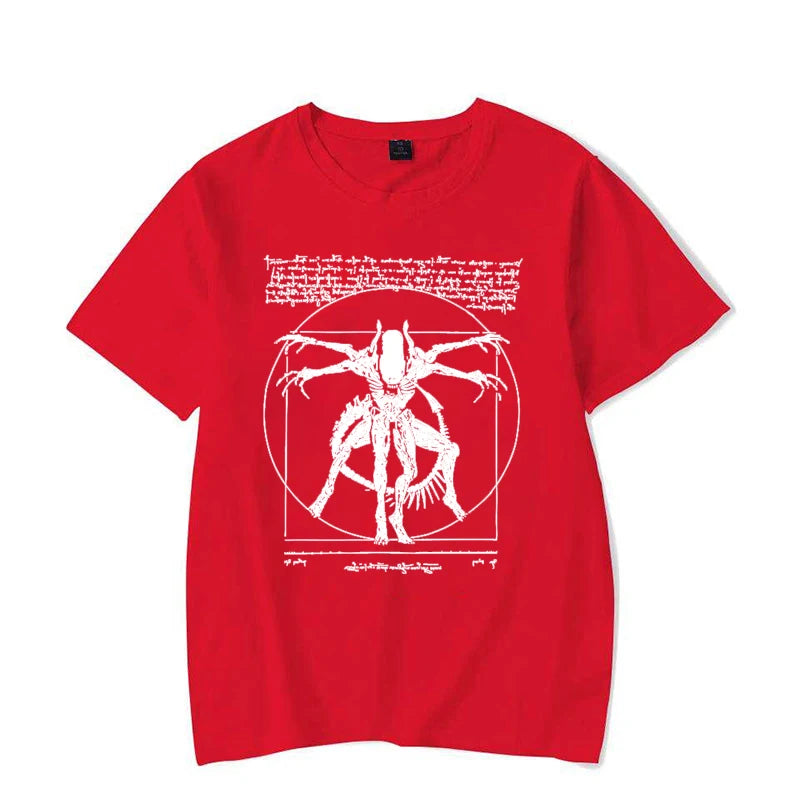 Alien Men's Gamer T-Shirt Da Vinci Print Women Tops Fashion Tshirt
