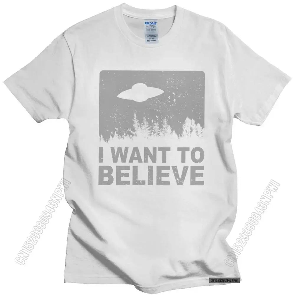 Stylish Male The X Files I Want To Believe Tshirt