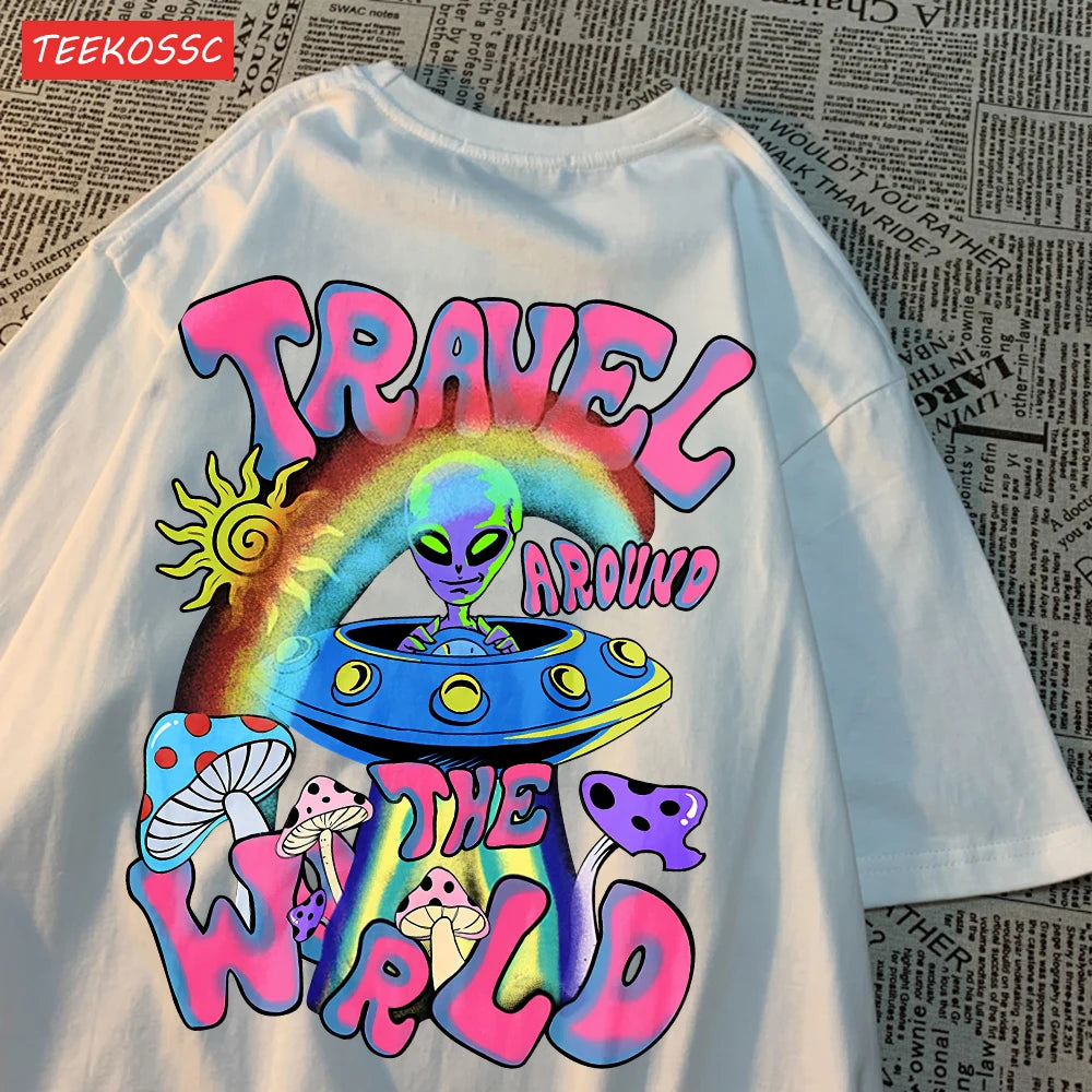 Alien Ufo Travel Around The World Shirt