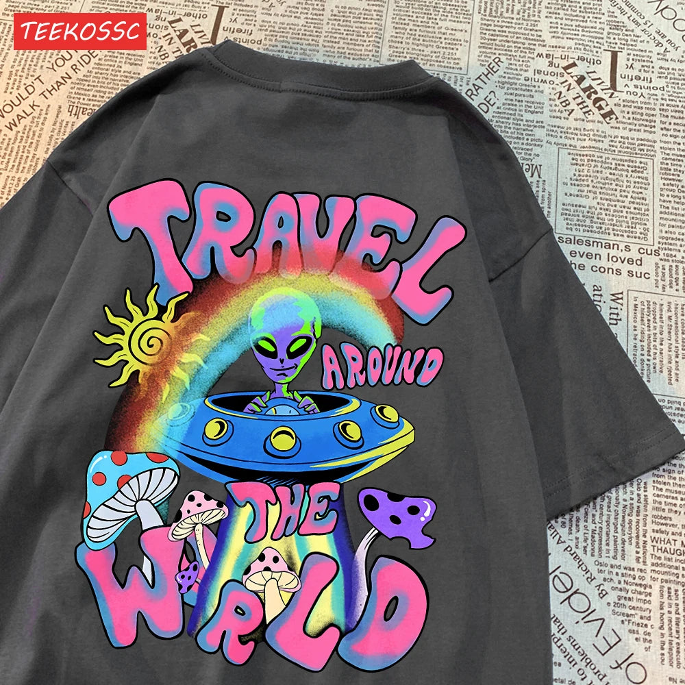 Alien Ufo Travel Around The World Shirt