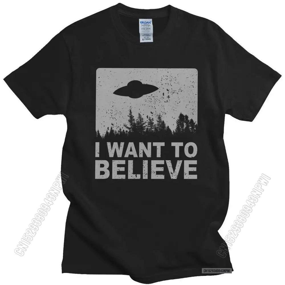 Stylish Male The X Files I Want To Believe Tshirt