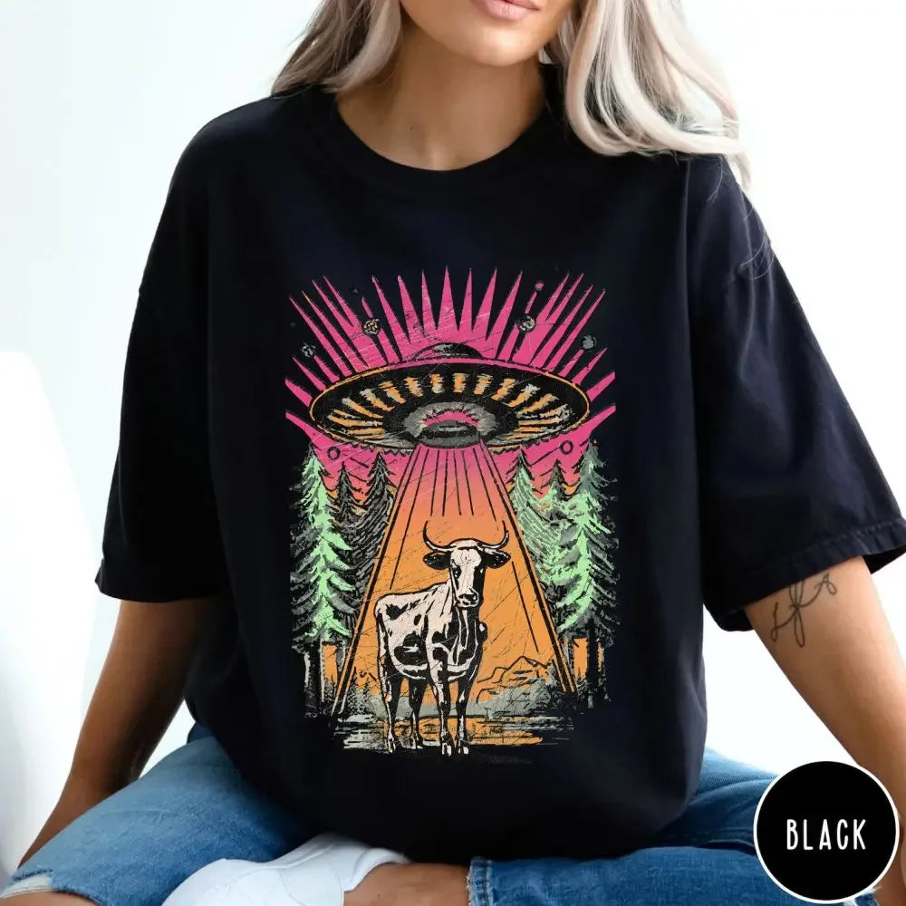 UFO Cow Abduction Shirt