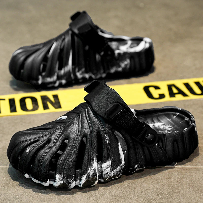 Alien Slides For Men Palm Tree Leaf Slippers