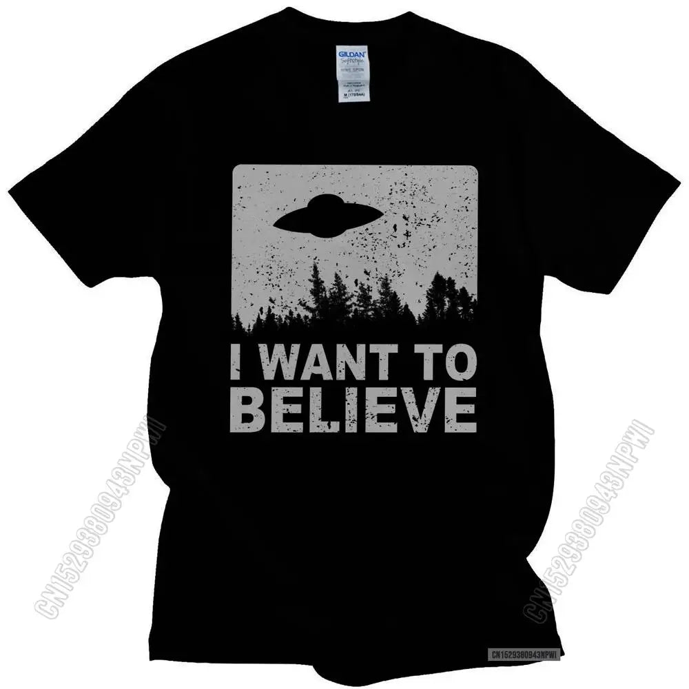 Stylish Male The X Files I Want To Believe Tshirt