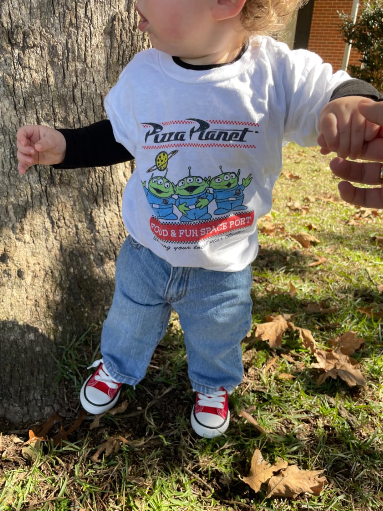 Summer New Boys and Girls Disney Pixar Toy Story Pizza Planet Alien Cartoon Pattern T-Shirt