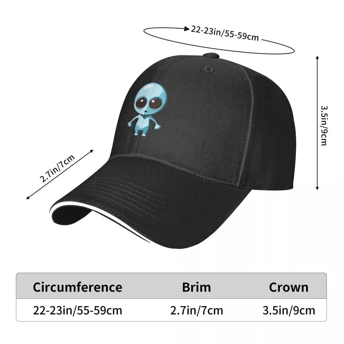 Cute Blue Alien A Baseball Caps Hat