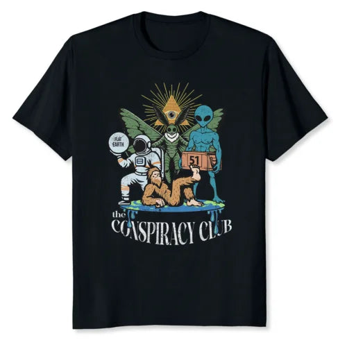 The Conspiracy Club Funny UFO Bigfoot Alien T-Shirt