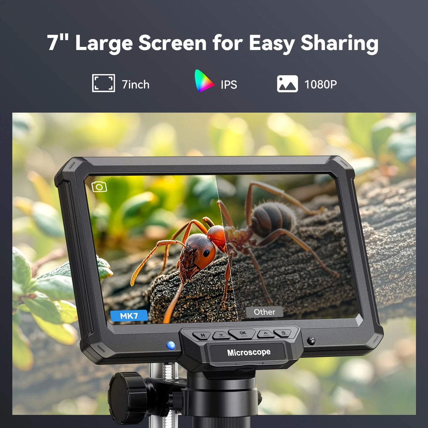 7inch Digital Microscope 1200X Magnification for Coins
