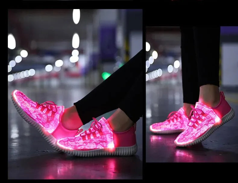 New Led Fiber Optic Shoes for girls boys men women