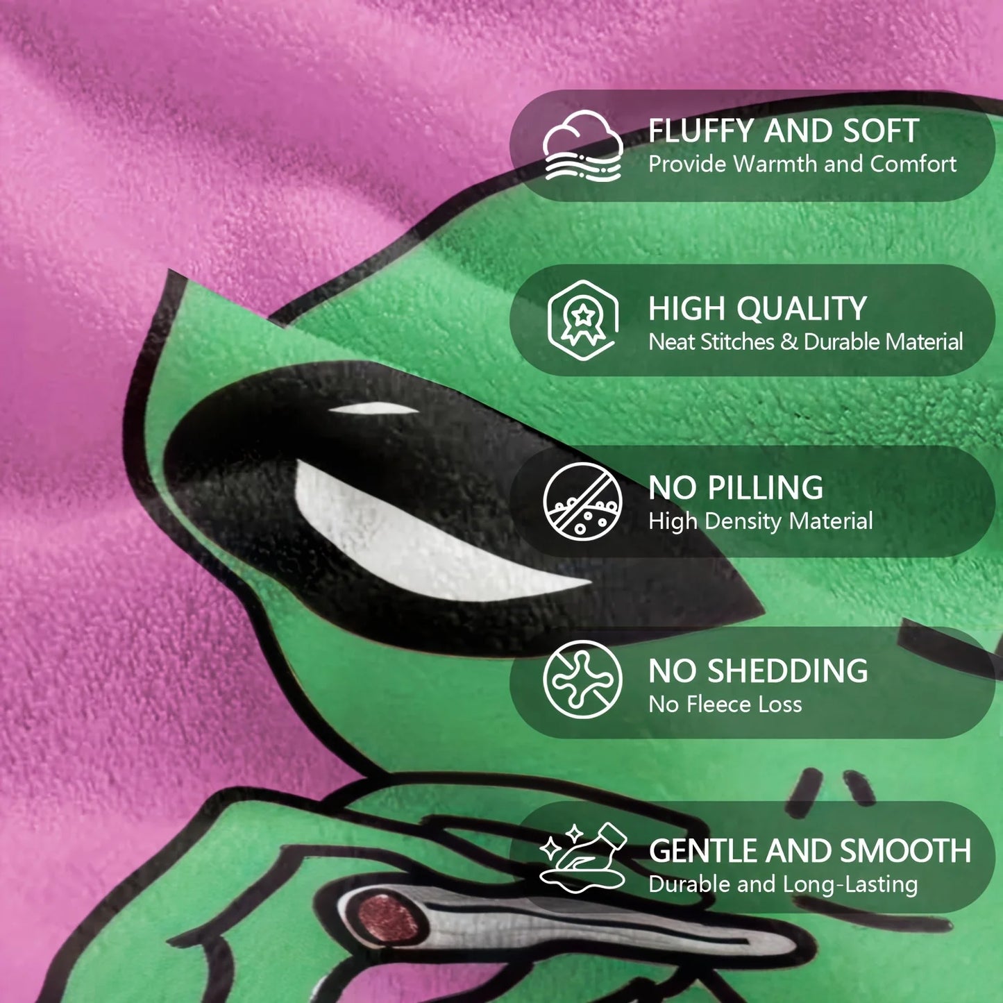 Customizable alien pattern flannel blanket