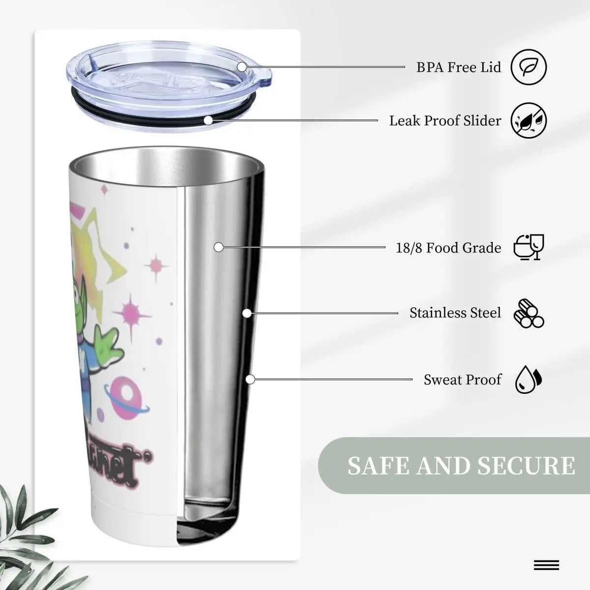 Stainless Steel Tumbler Toy Story Alien Thermal Mug planet airbrush Heat Preservation Cold Drink Mugs Cup