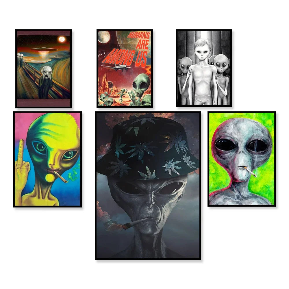 UFO Poster/UFO Alien Poster/Alien Scream Poster