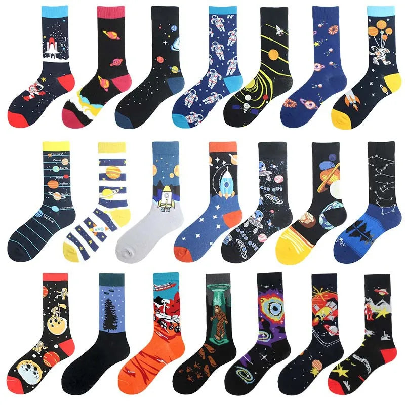 Painting Style Astronaut Men's Socks