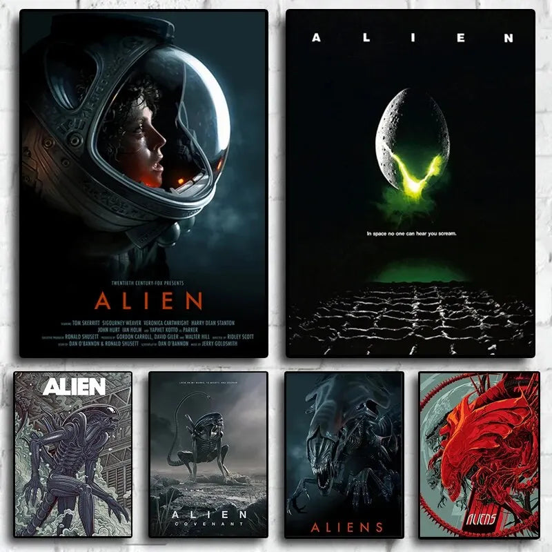 Classic Sci-Fi Alien Movie Poster