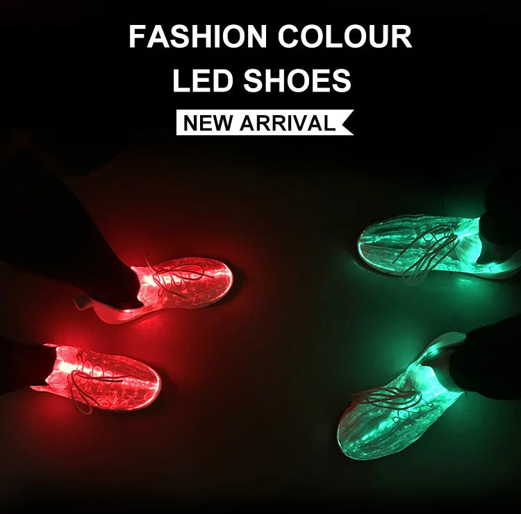 New Led Fiber Optic Shoes for girls boys men women