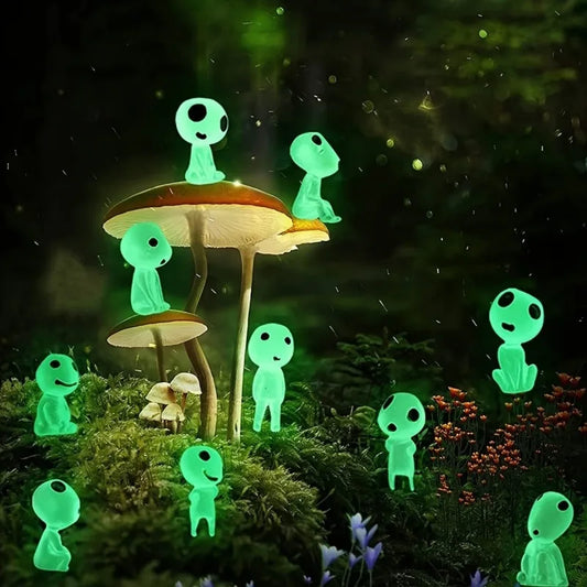 10pcs Luminous Resin Ghost Figures, Miniature Alien Decor for Aquarium