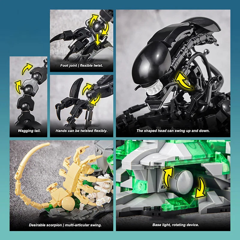 Alien Monster Building Blocks Bricks Set DIY Alien Figures Assembly Model Kit