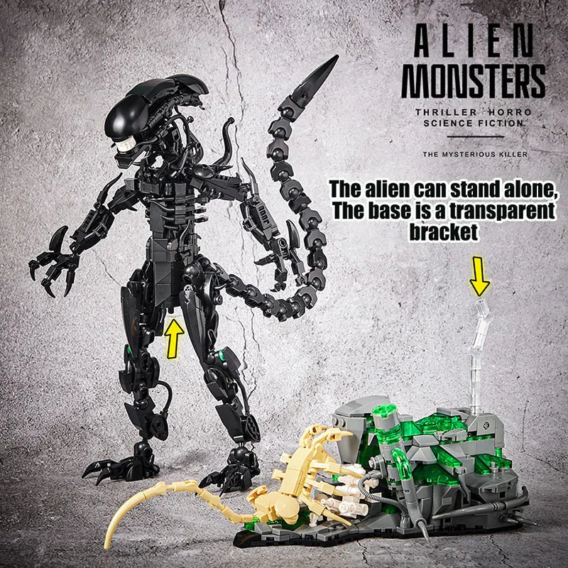 Alien Monster Building Blocks Bricks Set DIY Alien Figures Assembly Model Kit